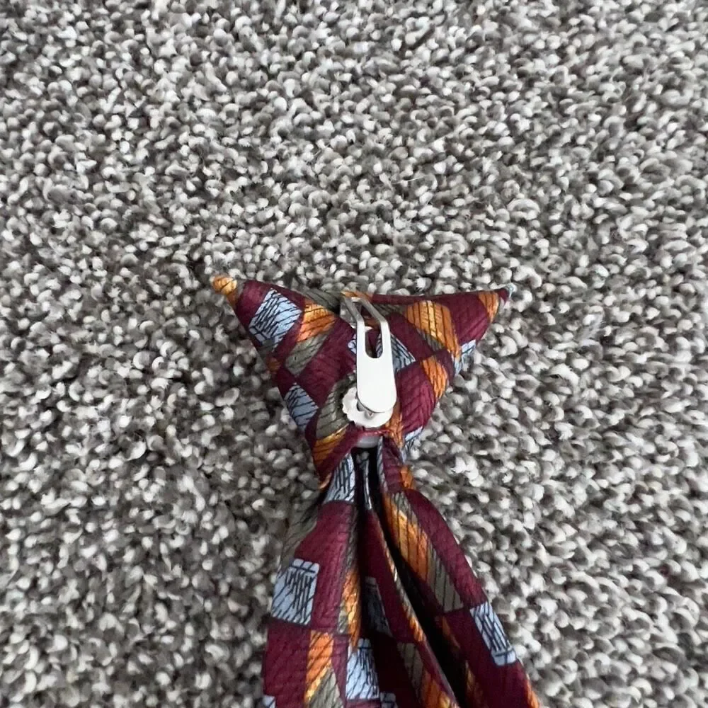 Boys Geometric Patterned Polyester Clip On Tie